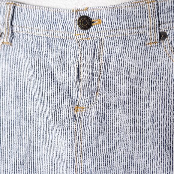 GH Bass & Co Striped Denim Skirt Women's Blue Size 4 Nautical Preppy - Picture 3 of 6